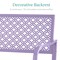 Best Choice Products Indoor Outdoor Steel Garden Bench w/ Geometric Backrest, Foot Levelers